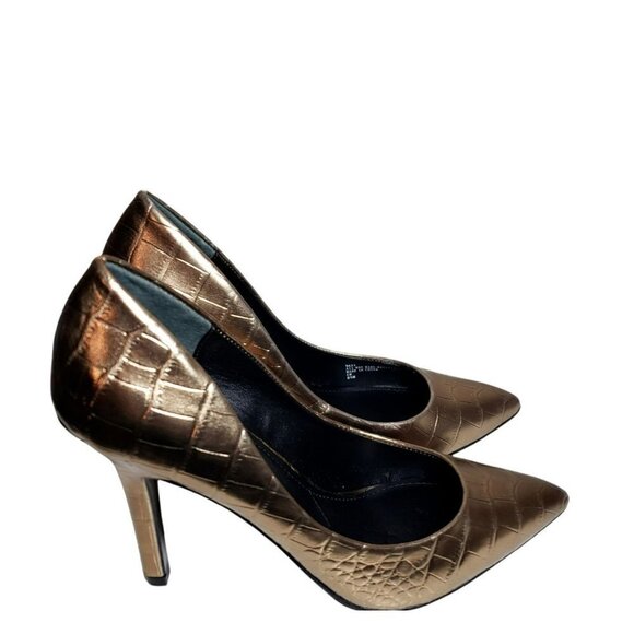 Charles David Womens Maxx Gold Pointed Toe Slip On High Heels Pumps Size 6.5 M - Picture 4 of 12